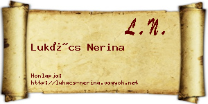 Lukács Nerina névjegykártya